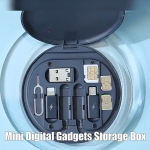 9 in 1 Data Cable Set Storage Box 60W Fast Charge Multifunction Data Cable Mobile Phone