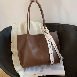 2024 New Tote Bag Large Capacity Patchwork Soft Leather Womens Bag Minimalist Casual Shoulder Bag Work Clothing Versatile Handbag