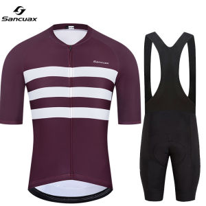 Sancuax Men Short Sleeves Cycling Jersey Set MTB Maillot Ropa Ciclismo Summer Breathable Road Bike Cycling Clothing Bike Suits