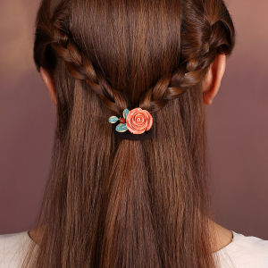 Rose Vintage Hair Ties for Women Jiangnan Smoke Rain Style Bun Headbands Ethnic Fashion Accessories Hair Bands Hair Rings