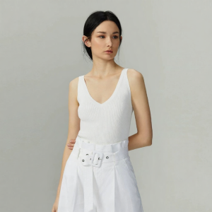 Designer Style V-Neck Ribbed Tight Vest