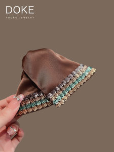 French Vintage Large Size Shark Clip Womens Fashion Sensation 2025 New Back of Head Gold Sequin Triangle Hair Accessories