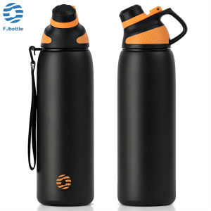 FEIJIAN LKG Thermos กระติกน้ําสูญญากาศผนังคู่พร้อมฝาปิดแม่เหล็กขวดน้ํากีฬากลางแจ้งแก้วความร้อนสแตนเลสป้องกันการรั่ว