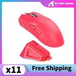 ATTACK SHARK | Attack Shark X11SE X11 PAW3311 Bluetooth Mouse Triple Mode Connectivity Touch Magnetic Charging Dock Ultra-Light Gaming Mouse