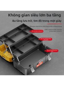 DELIXI Electric | Hộp Đựng Công Cụ Đa Năng Gấp 3 Tầng Dung Tích Lớn Dành Cho Thợ Điện Gia Đình Chất Liệu Nhựa Bền Bỉ Thiết Kế Mở Dễ Lấy Dụng Cụ Kích Thước Nhỏ Gọn