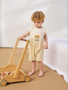 Great Family | Summer Comfortable Breathable Pure Cotton Printed Boys One-Piece Shoulder Opening Jumpsuit