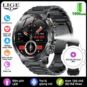 Đồng Hồ Thông Minh Thể Thao Ngoài Trời LIGE GPS Màn Hình 1.70 Inch Đèn LED Chống Nước Gọi Bluetooth Pin 1000mAh Thiết Bị Theo Dõi Thể Dục Dành Cho Nam