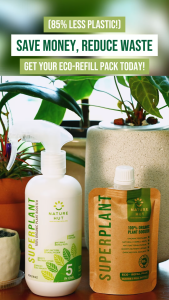 [Bundle] 5 x SUPERPLANT Concentrated Eco Refill Packs and 1 x 500ml 5-In-1 SUPERPLANT Organic Plant Booster | Fertilizer | Pest Control & Repellent | Pesticide & Fungicide | Anti-Bacterial & Fungal | Soil Booster for Gardens and Flower Pots  & All Plants