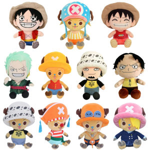 Bandai | One Piece Plush Toys Monkey D Luffy Ace Law Soft Stuffed Dolls Tony Tony Chopper Cos Sanji Sabo Buggy Birthday Gift 8/12 inches