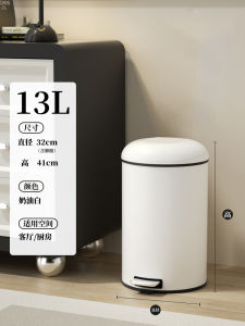 Modern Minimalist Stainless Steel Trash Can with Lid for Living Room And Bedroom Home Use round Bucket Shape Foot Pedal Opening
