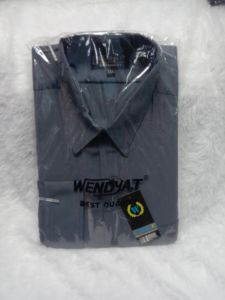 Wendya.T Kemeja Formal Reguler Warna ABU TUA ✓Kemeja Pria Polos Lengan Panjang