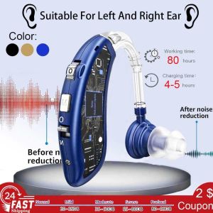 2024 Best Digital Hearing Aids for Seniors Invisible Rechargeable Sound Amplifier with Noise Cancelling for Adults Hearing Loss