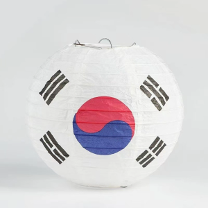 Red/White/Blue Korean Lantern Foldable Taeguk Design for BBQ Restaurants