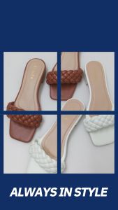 Azalea Myla in Tan - 1 inch heel braided straps sandals