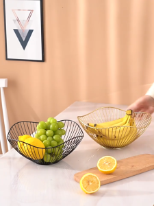 DR Snacks Bowl Fruit Storage Nordic Metal  Display Basket Bowl Black Gold Murah Raga Buah Style Home Fruit Plat