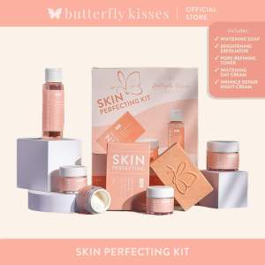 Butterfly Kisses Skin Perfecting Kit (Complete set of Soap Exfoliator Toner Day Cream Night Cream)