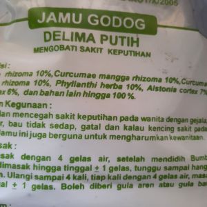 JAMU GODOG DELIMA PUTIH ( Mengobati sakit keputihan )
