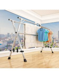 ตู้เสื้อผ้าแบบพับได้สองข้างที่ปรับได้ สแตนเลสสำหรับใช้ในบ้านและกลางแจ้ง ห้องนอน หอพัก ห้องนอนบนชั้นสูง ที่แขวนผ้าฝ้าย