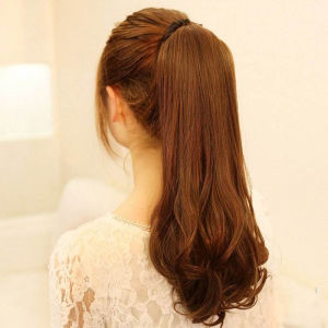 Veevio วิกผมหางม้าปลอม ปลายลอนหยักโศกใหญ่ วิกผมหางม้าปลอม Ponytail Wig