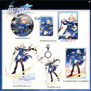 Phụ Kiện Saber Fate Star Rail Đường Sắt Vũ Trụ Quà Tặng Phong Cách Nhật Bản Đồ Trang Trí Hai Chiều Khóa Kéo Acrylic Phong Cách Hoạt Hình