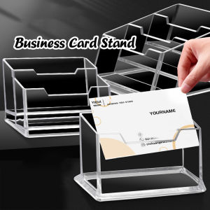 Office Business Card Holder Stand Clear Transparent Acrylic Counter Top Display Stand Desktop Business Card Stand