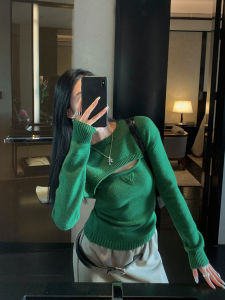 Shoulder Wrap Knitted Sweater Womens Winter Base Layer Shirt Strap Vest Spicy Long Sleeve Top Slim Fit Korean Style Commute