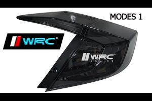 Honda Civic FC 2016 - 2021 3 In 1 Welcome Modes Dynamic Tail Lamp With Signal Running ( Smoke + White Line )