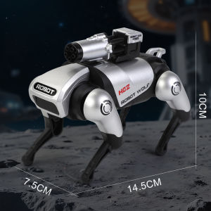 Đồ Chơi Mô Hình Thu Nhỏ Robot Wolf Dành Cho Trẻ Em - Hợp Kim Đúc Cảm Ứng Âm Thanh & Ánh Sáng Tuổi Thọ Pin Lâu Dài Màu Xanh Lá cây/Bạc/Xám