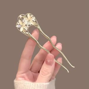 U자비녀 Pearl Flower Hairpin New Chinese Modern Simple Updo U-shaped Hairpin Hanfu Hair Accessory Hula Girl Hair Accessories 2026