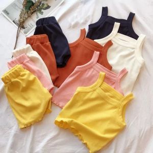 AQILA - SET SINGLET ANAK KIDDY / SETELAN SINGLET POLOS CELANA PENDEK RIB