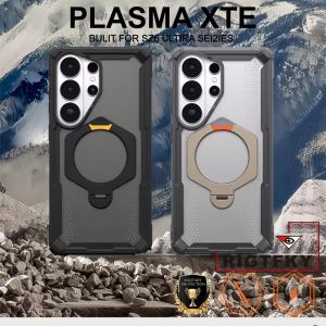 Luxury Transparent Anti-fall Armor Phone Case For Samsung S26 Ultra S25 S24 S23 Plus Metal Kickstand Magnetic Protective Cover