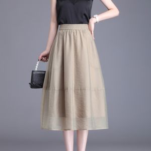 กระโปรงทรงเอผ้าชีฟองสไตล์เกาหลี ทรงเอวสูง กระโปรงสั้นฤดูร้อนสำหรับผู้หญิง กระโปรงทรงดอกไม้เอวสูง สไตล์เกาหลี