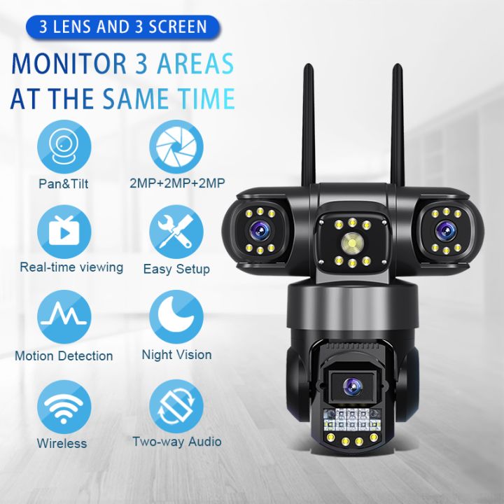V380 PRO A SC28 6MP Real 3 Lens Outdoor Indoor PTZ Camera WIFI 4G v380-pro-a-sc28-6mp-real-3-lens-outdoor-indoor-ptz-camera-wifi-4g