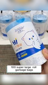 100pcs Garbage Bags Portable Garbage Bags with Drawstring Trash Bags Thickened Waste Bags with Automatic Closing Household Waste Pouch for Home Toilet Bathroom