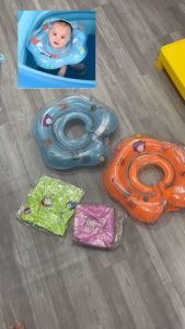 Phao bơi hình con vật phao đỡ cổ tập bơi an toàn cho bé từ 0-2 tuổi có xúc xắc và tay cầm