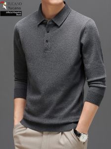 TUCANO | Wool Mens Pullover Polo Sweater Solid Color Versatile