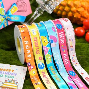 Ruy Băng Sợi Satin Hoạt Hình Cho Ngày Của Trẻ Em Ruy Băng Bướm Trang Trí Cho Bánh Sinh Nhật Ruy Băng Satin Đóng Gói