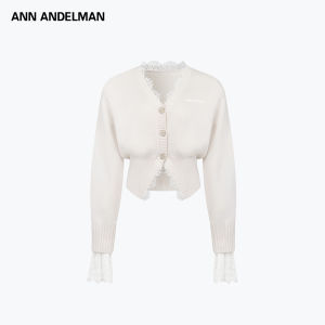 ANN ANDELMAN | Knit Sweater Lace Splice Waist-Cinching Outerwear