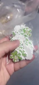 Frog Painted Wooden Buttons Scrapbooking Decorative Craft 2 Holes Sewing Supplies 28x30mm 30pcs