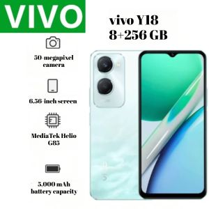 vivo | 2026 New Arrival VIVO Y18 Global Version Mobile Phone 8GB+256GBExpandable RAMLong Lasting Battery3.5mm JackBudget Unlocked C