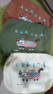 Japenese Style Embroidered Nilon Shopping Beg 2025 🔥 2025爆火百搭小猫包包🔥
