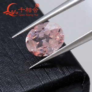 Oval Shape Natural Cut Lab Grown Sapphire Pink Orange Morganite Color with Visible Inclusions for DIY Jewelry Accessories Jewelry Making