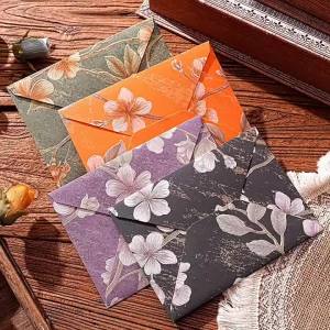 10pcs Oriental Yunjin Brocade Vintage Embossed Letter Envelope Elegant Envelope for Invitation Complete Luxury Set for Weddings