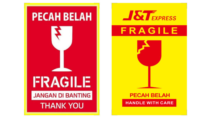 Stiker Fragile Merah Jnt Expresss Lazada Indonesia