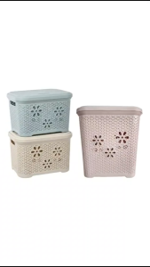 Sọt vuông nắp hoa nhựa VIỆT NHẬT - Có nắp đựng quần áo đồ chơi bé - 5158/9