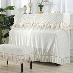 Piano Cover Full Cover Special Offer European Lace Cotton Piano Stool Cover Piano Cover Towel Special Offer Minimalist Dustproof Piano Cover