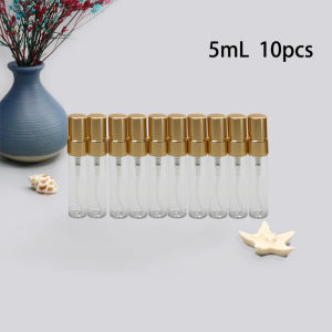5ml 10ml 10pcs clear glass perfume bottle refillable Portable dispenser spray bottle Metal atomizer perfume bottle
