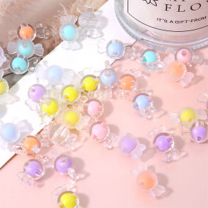 Acrylic Candy Beads Keychain DIY Materials Handmade Mobile Phone Chain Bag Pendant Jewelry Accessories Spring New Arrival