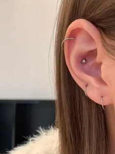 ZS 1 Chiếc Khuyên Mũi Dạng Vòng Có Bản Lề Dụng Cụ Bấm Vách Ngăn Mũi Bằng Thép Không Gỉ 316L Nhiều Màu Khuyên Môi Xoắn Sụn Vành Khuyên 0.8/1/1.2Mm