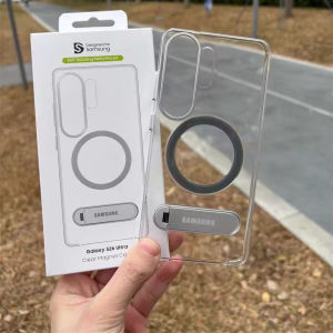 Samsung | Luxury Magnetic Wireless Charging Stand Clear Case For Samsung Galaxy S26 S25 Ultra Transparent Plastic Shockproof Bracket Cover